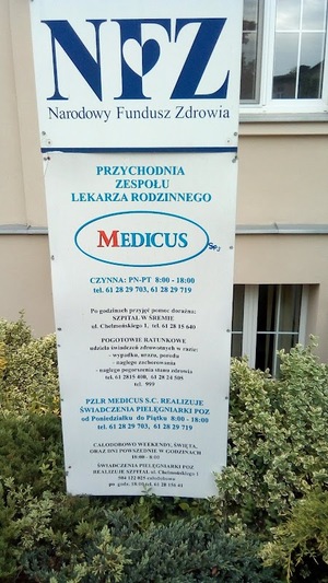 PRZYCHODNIA ZESPOŁU LEKARZA RODZINNEGO "MEDICUS"
